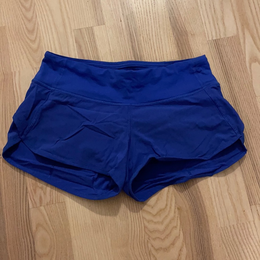 Size 2 blue lululemon speed up shorts